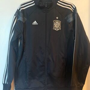 Adidas Men's Black and Gray Track Jacket